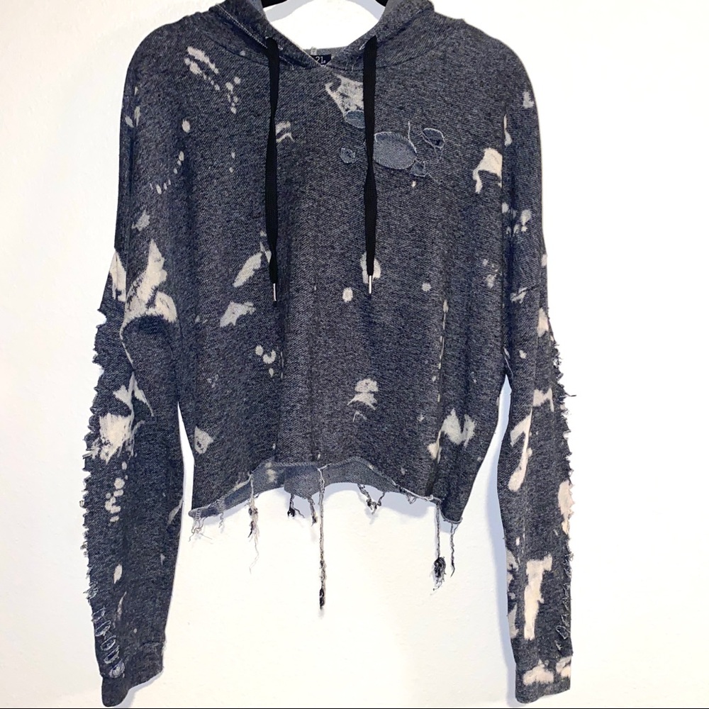 Tie-dye Crop Top Hoodie